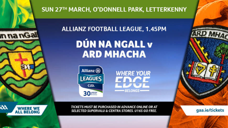 Capacity crowd expected for Donegal v Armagh on Sunday with €5 charge for Juveniles