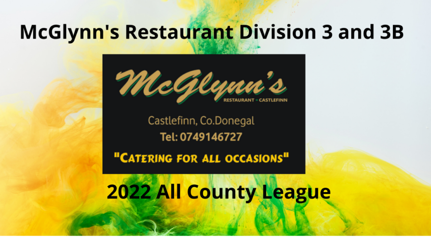 Results, Fixtures, (Times, Dates and Refs) and Tables – McGlynn’s Restaurant Division 3