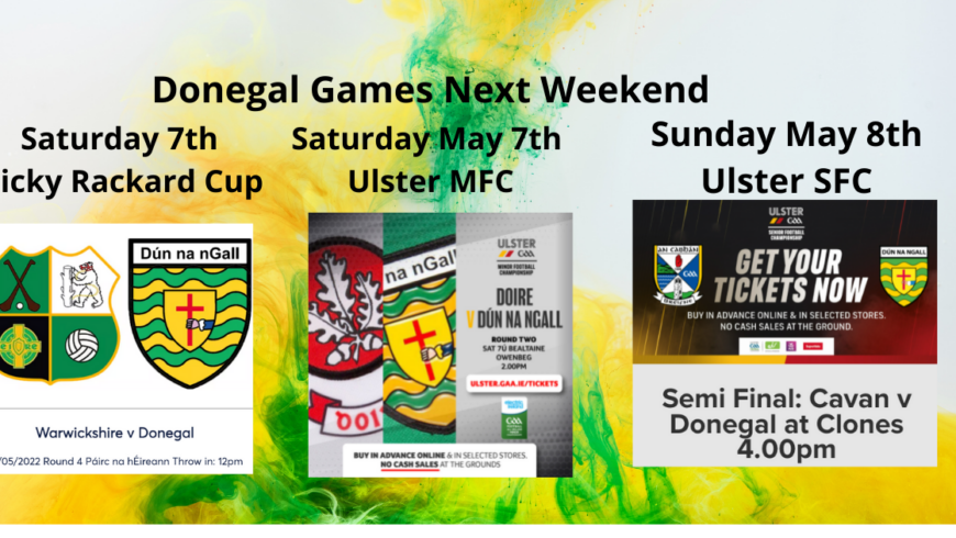 Link for tickets for Donegal’s games next weekend on the Donegal website