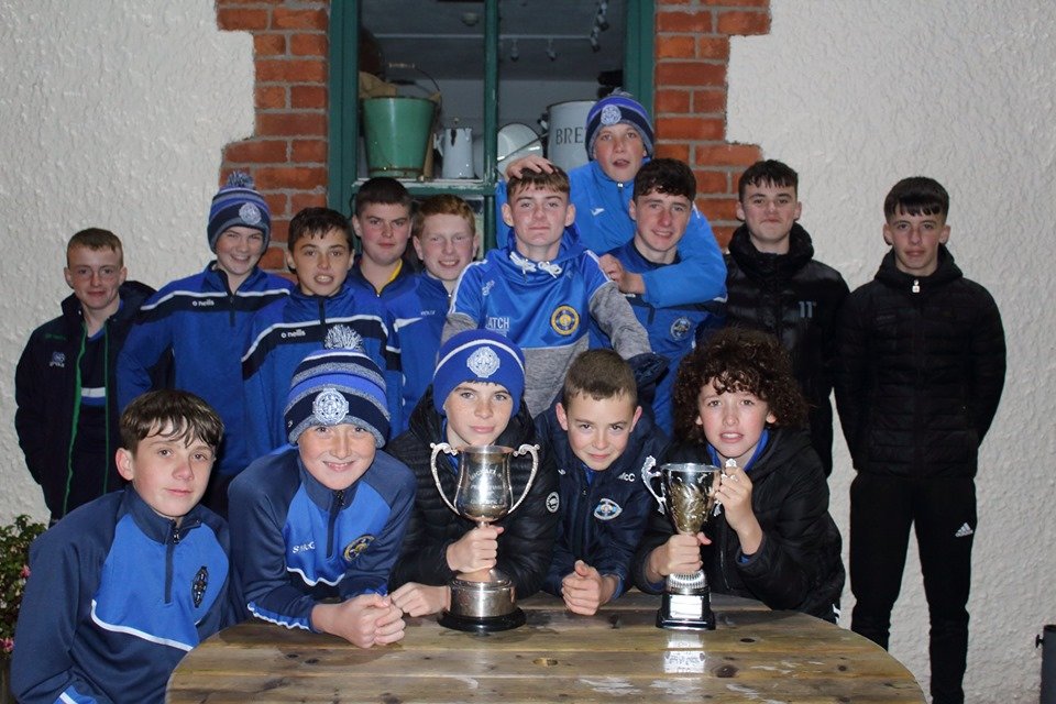 Cloughaneely-U14s-and-U-16s-with-their-cups