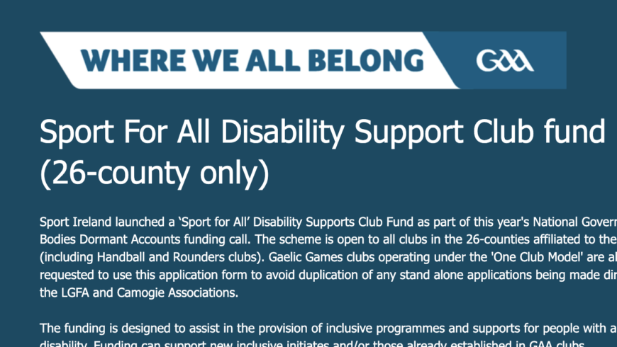 Grants for inclusive “Sport for All” activities