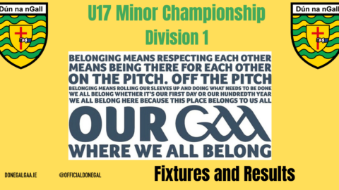 Division 1 Minor Championship – Fixtures, Results and Table