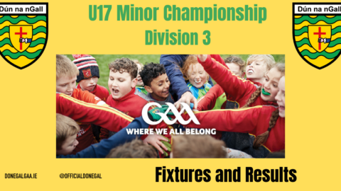 Division 3 – Minor Championship Fixtures and Results