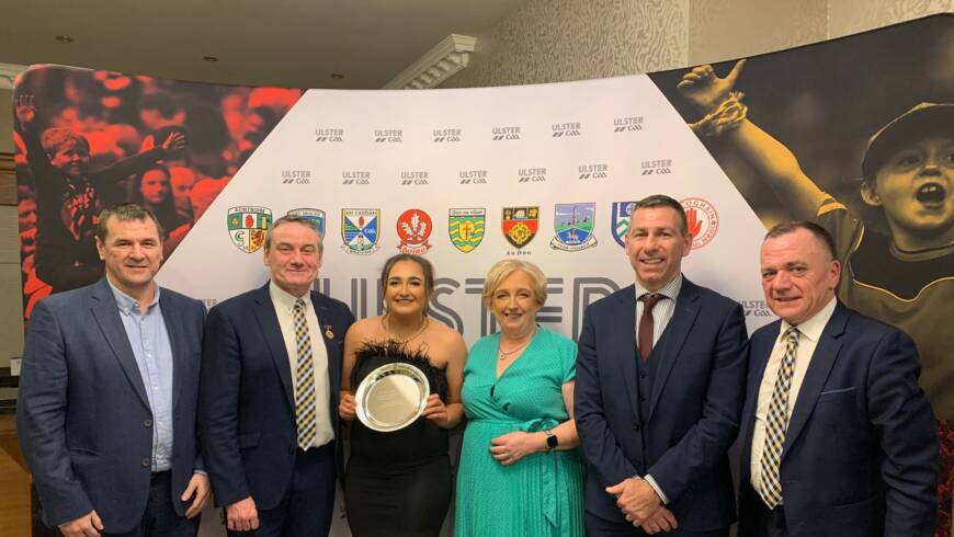 Comghairdeas St Michaels who won the Ulster GAA Community Engagement award and Hannah Shiels of Fanad Gaels – Ulster GAA Young Volunteer of the Year