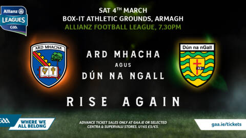 Tickets for Donegal V Armagh tonight must be purchased in advance