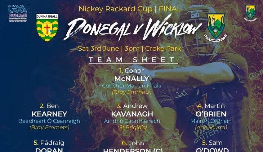 WICKLOW Squad to Play DONEGAL in Nicky Rackard Final