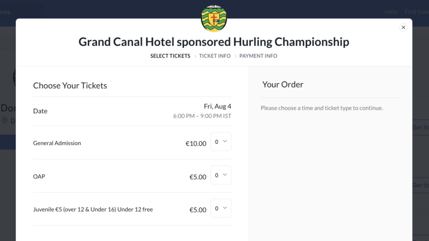 Grand Canal Hotel Hurling Semi-finals Friday Aug 4th and Sat Aug 5th